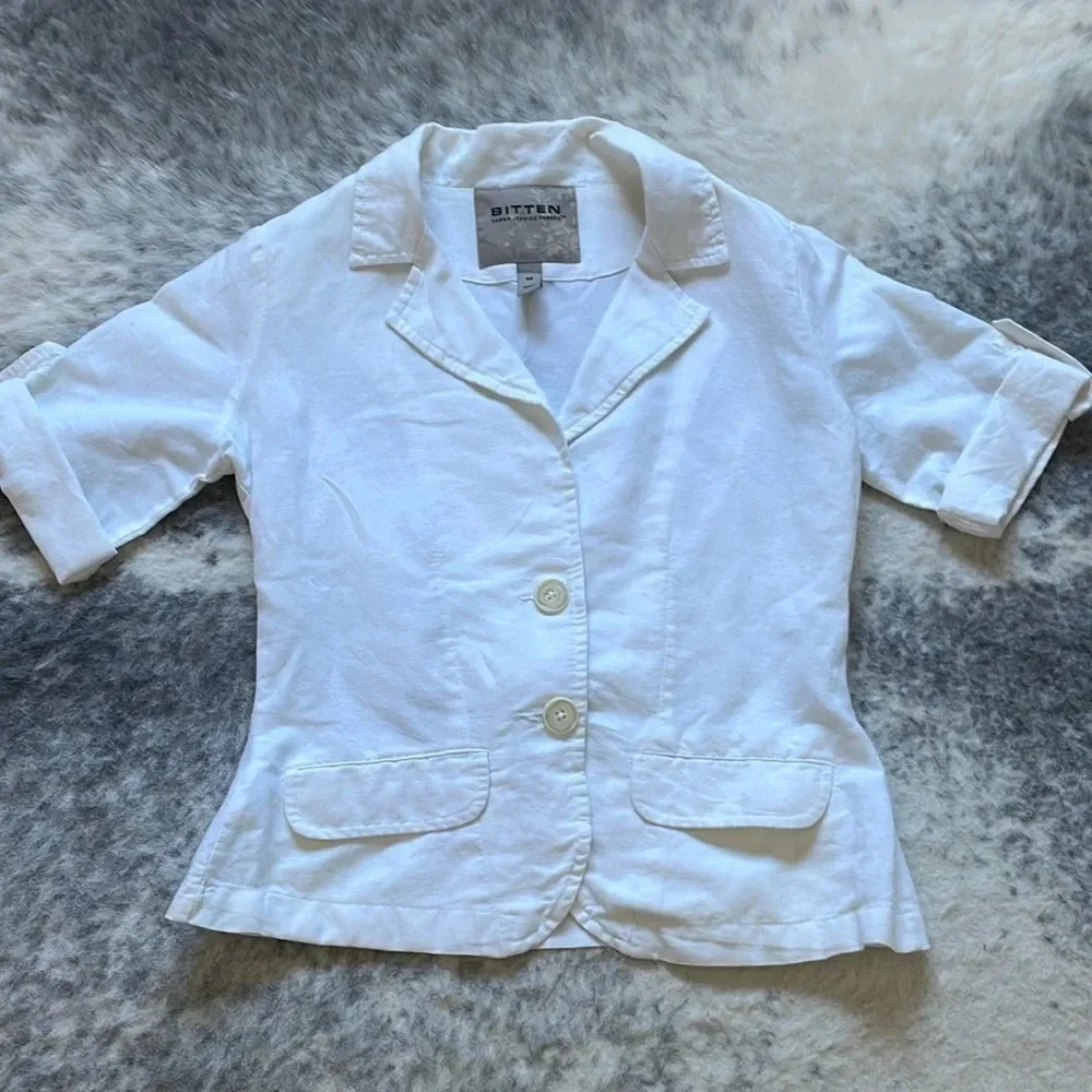 🔥4/$20 Bitten White Linen Blazer